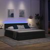 vidaXL Lit avec rangement et LED avec matelas Noir 160 x 200 cm tissu