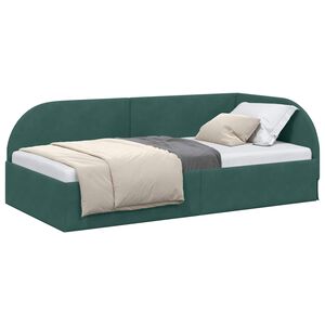 vidaXL Cadre de lit d'angle Vert fonc&eacute; 90 cm x 190 cm Velours