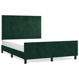 vidaXL Cadre de lit sans matelas vert fonc&eacute; 140x190 cm velours