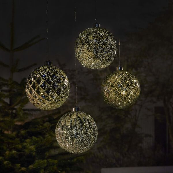 Luxform Lampe suspendue &agrave; LED &agrave; piles Ball Diamonds Argent&eacute;