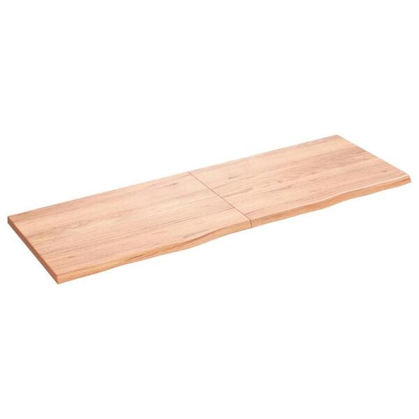 vidaXL Dessus de table marron clair bois ch&ecirc;ne massif trait&eacute;