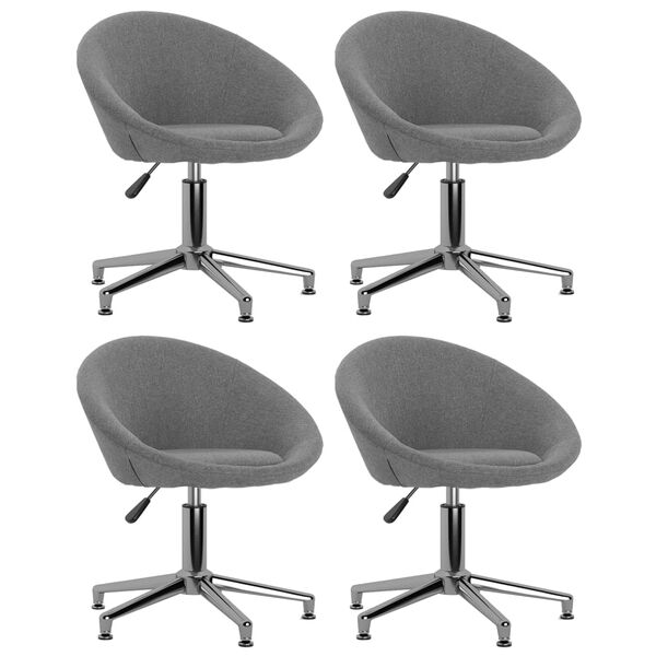 vidaXL Chaises pivotantes &agrave; manger lot de 4 gris clair tissu