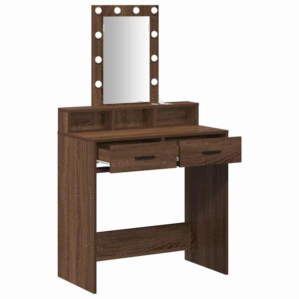 vidaXL Table de Toilette Marron 79 x 41 x 140 cm Bois d'ing&eacute;nierie