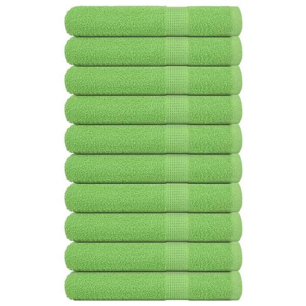 vidaXL Serviettes 10 pcs FROGN vert pomme 100x200 cm 100% coton