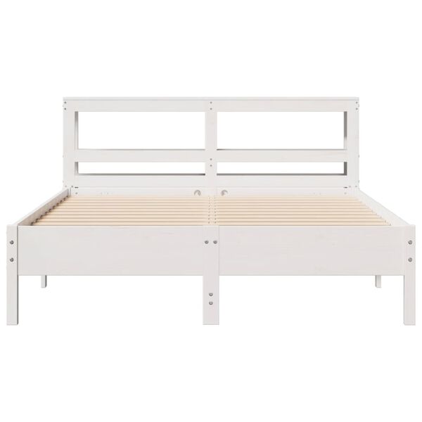 vidaXL Cadre de lit sans matelas blanc 150x200 cm bois de pin massif