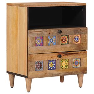 vidaXL Cabinet de chevet Naturel 50 x 33 x 60 cm Bois de mangue massif