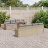 vidaXL Ensemble de canap&eacute; de jardin 7 pcs beige et gris clair