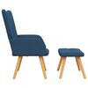 vidaXL Chaise de relaxation avec tabouret Bleu Tissu