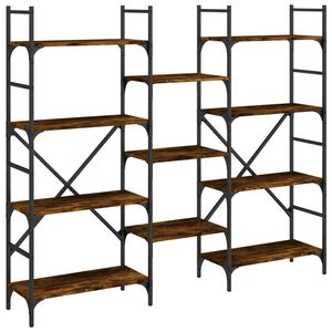 vidaXL Biblioth&egrave;que ch&ecirc;ne fum&eacute; 160x28,5x136,5 cm bois d'ing&eacute;nierie