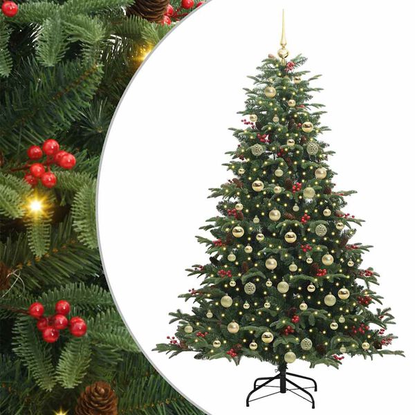 vidaXL Sapin de No&euml;l artificiel Vert 180 cm PVC, m&eacute;tal et plastique