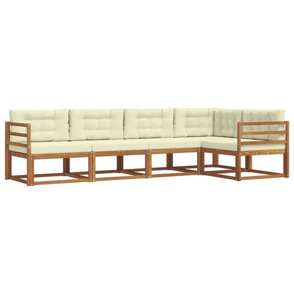 vidaXL Ensemble de canap&eacute;s d'ext&eacute;rieur 5 pcs Naturel et Cr&egrave;me