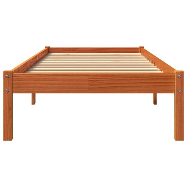 vidaXL Cadre de lit sans matelas cire marron 90x200 cm bois pin massif