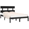 vidaXL Cadre de lit sans matelas noir 200x200 cm bois massif