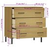 vidaXL Buffet avec 3 tiroirs Marron 77x40x79,5 cm Bois massif OSLO