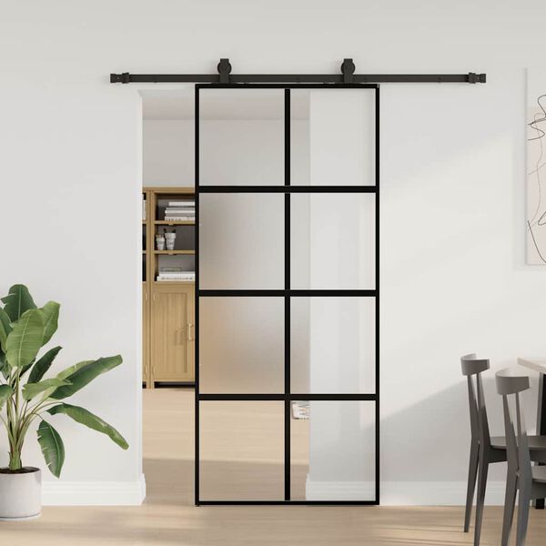 vidaXL Porte coulissante avec kit de quincaillerie noir 90x205 cm