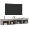vidaXL Meubles TV avec lumi&egrave;res LED 2 pcs sonoma gris 80x30x30 cm