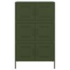 vidaXL Buffet haut vert olive 68x39x113 cm acier