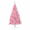 vidaXL Sapin de Noël artificiel pré-éclairé Rose 240 cm PVC