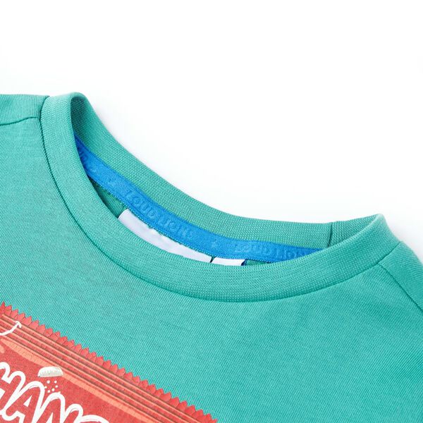 T-shirt pour enfants avec manches courtes menthe fonc&eacute; 116