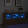 vidaXL Buffet avec lumières LED chêne marron 142,5x37x67 cm