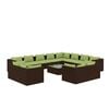vidaXL Salon de jardin 13 pcs avec coussins Marron R&eacute;sine tress&eacute;e