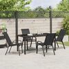 vidaXL Ensemble de salle &agrave; manger pour jardin 5 pcs Noir