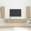 vidaXL Ensemble meuble TV 4 pcs Ch&ecirc;ne Sonoma Bois d'ing&eacute;nierie