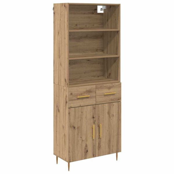 vidaXL Haut Armoire avec tiroir Ch&ecirc;ne artisanal 69,5 x 34 x 180 cm