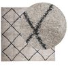 vidaXL Tapis shaggy à poils longs moderne beige anthracite 120x120 cm