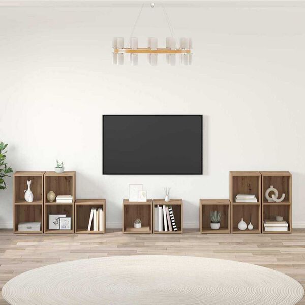 vidaXL Ensemble de meubles TV 8 pcs Chêne artisanal Bois d'ingénierie