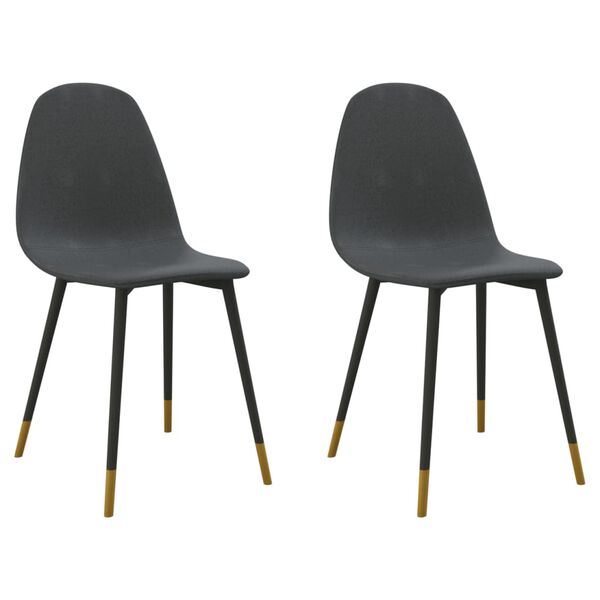 vidaXL Chaises à manger lot de 2 gris foncé tissu