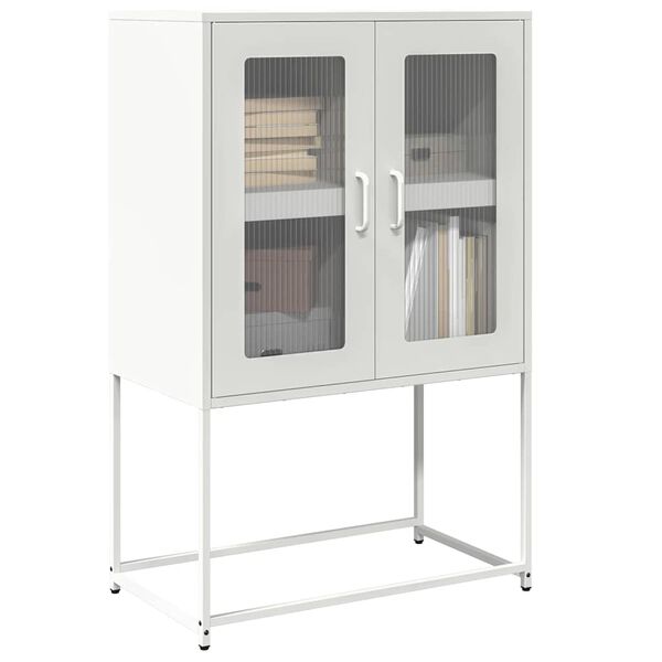 vidaXL Buffet haut blanc 68x39x107 cm acier