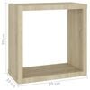 vidaXL &Eacute;tag&egrave;res cube murales 2 pcs ch&ecirc;ne sonoma 30x15x30 cm