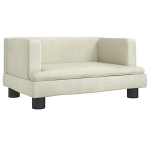 vidaXL Canap&eacute; pour enfants cr&egrave;me 60x40x30 cm velours