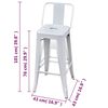 vidaXL Tabourets de bar lot de 2 blanc acier