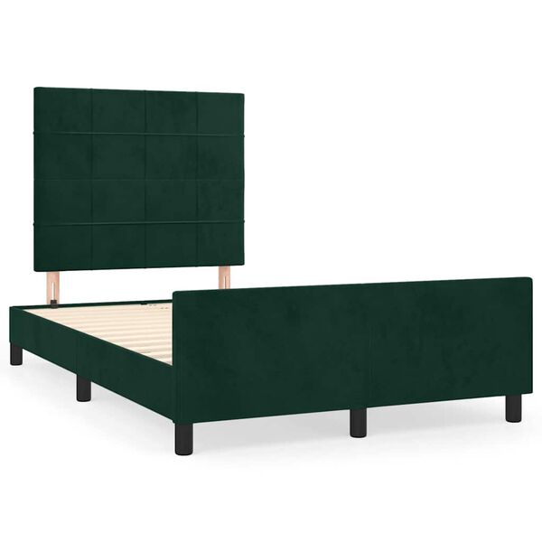 vidaXL Cadre de lit sans matelas vert fonc&eacute; 120x190 cm velours