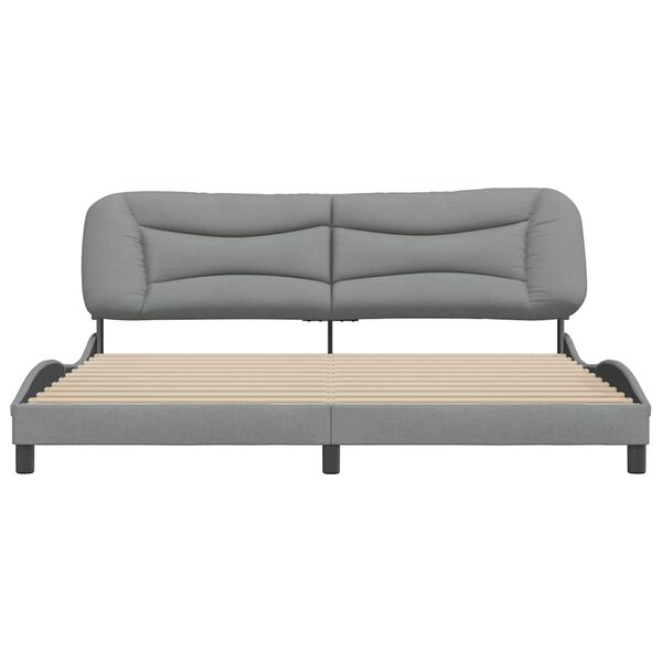 vidaXL Cadre de lit sans matelas Hvar gris clair 200x200 cm tissu