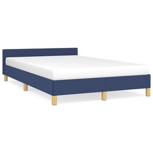 vidaXL Cadre de lit avec t&ecirc;te de lit sans matelas bleu 120x200cm tissu