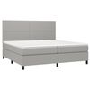 vidaXL Sommier &agrave; lattes de lit avec matelas Gris clair 200x200cm Tissu