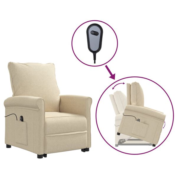 vidaXL Fauteuil Cr&egrave;me Tissu