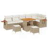 vidaXL Ensemble de canap&eacute; de jardin 9 pcs Beige polyrotin