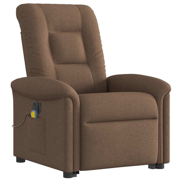 vidaXL Fauteuil inclinable de massage &eacute;lectrique Marron Tissu
