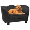 vidaXL Canap&eacute; pour chien Noir 66x43x40 cm Peluche