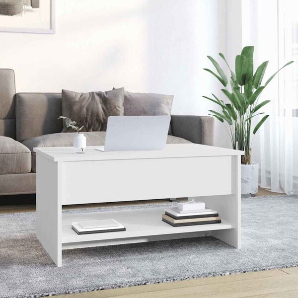 vidaXL Table basse Blanc 80x50x40 cm Bois d'ingénierie