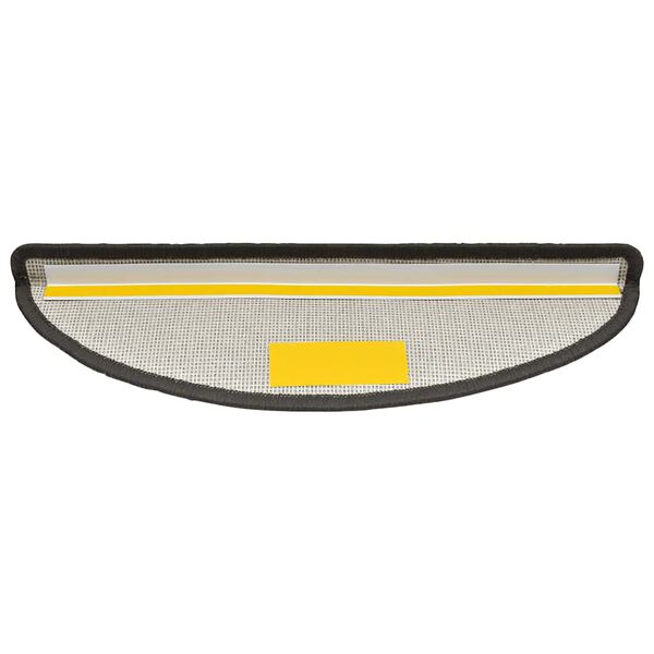vidaXL Tapis d'escalier 20 pi&egrave;ces 56 x 17 x 3 cm Gris fonc&eacute; Demi-rond