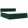 vidaXL Cadre de lit ottoman avec matelas vert fonc&eacute; 200x200 cm velours