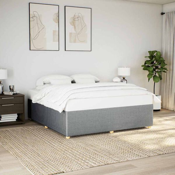 vidaXL Cadre de lit sans matelas gris clair 200x200 cm tissu