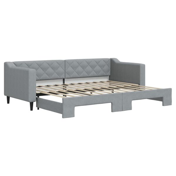 vidaXL Lit de jour avec gigogne sans matelas gris clair 80x200 cm