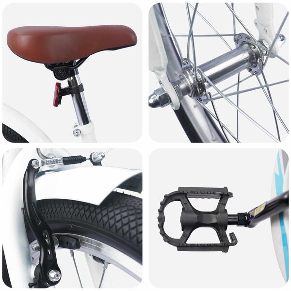 vidaXL V&eacute;lo pour Enfants 18 Pouces pour les enfants de 5 &agrave; 7 ans Blanc