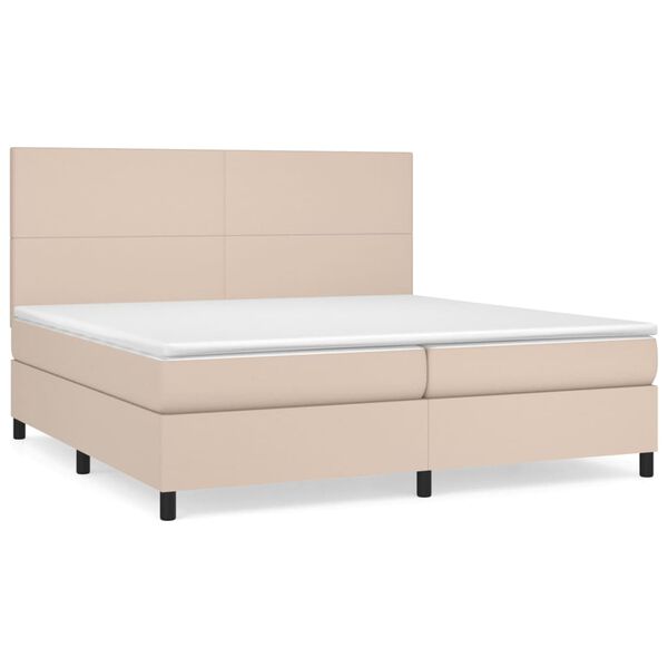 vidaXL Sommier &agrave; lattes de lit avec matelas Cappuccino 200x200 cm